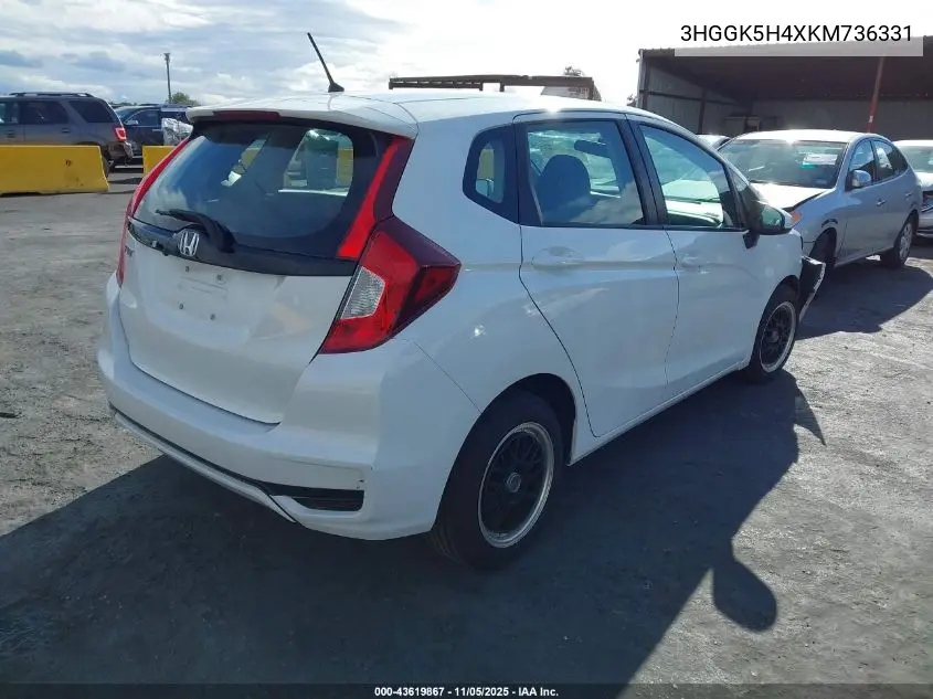 3HGGK5H4XKM736331 2019 Honda Fit Lx