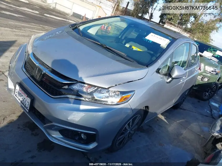 3HGGK5H87KM736645 2019 Honda Fit Ex