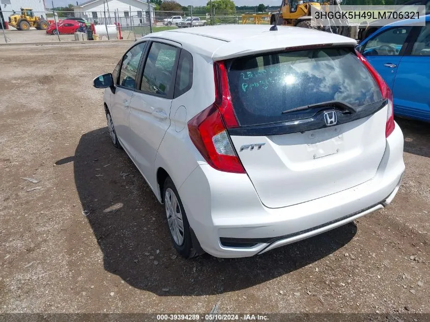 2020 Honda Fit Lx VIN: 3HGGK5H49LM706321 Lot: 39394289