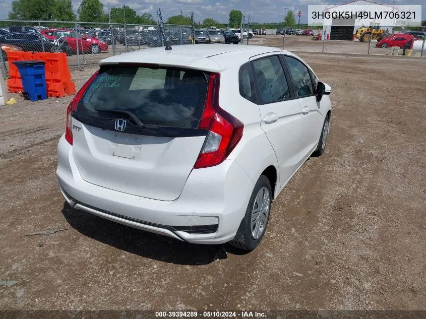 2020 Honda Fit Lx VIN: 3HGGK5H49LM706321 Lot: 39394289