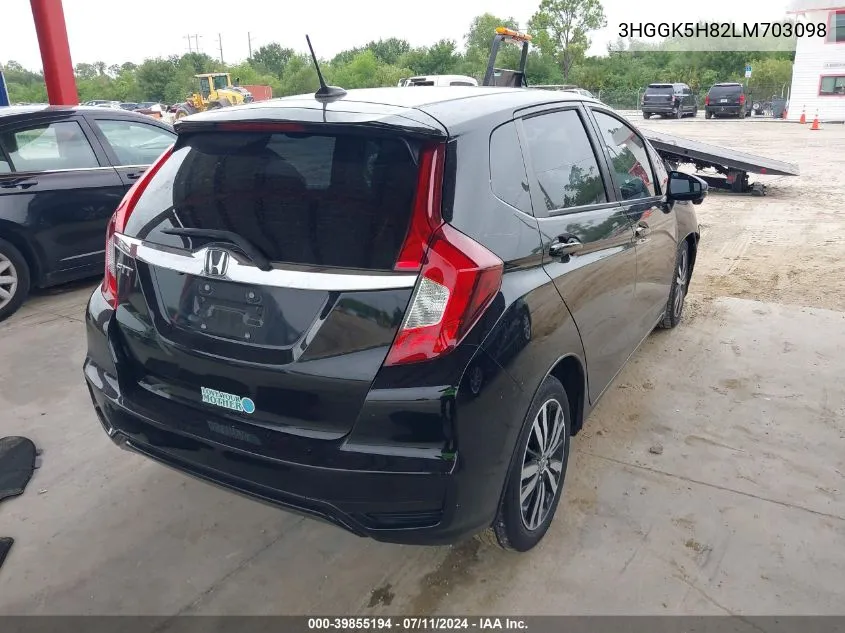 2020 Honda Fit Ex VIN: 3HGGK5H82LM703098 Lot: 39855194