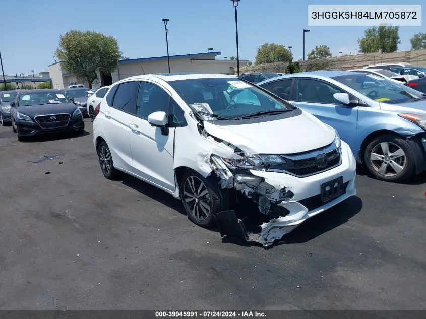 2020 Honda Fit Ex VIN: 3HGGK5H84LM705872 Lot: 39945991