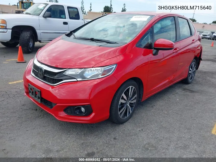 2020 Honda Fit Ex VIN: 3HGGK5H80LM715640 Lot: 40069352