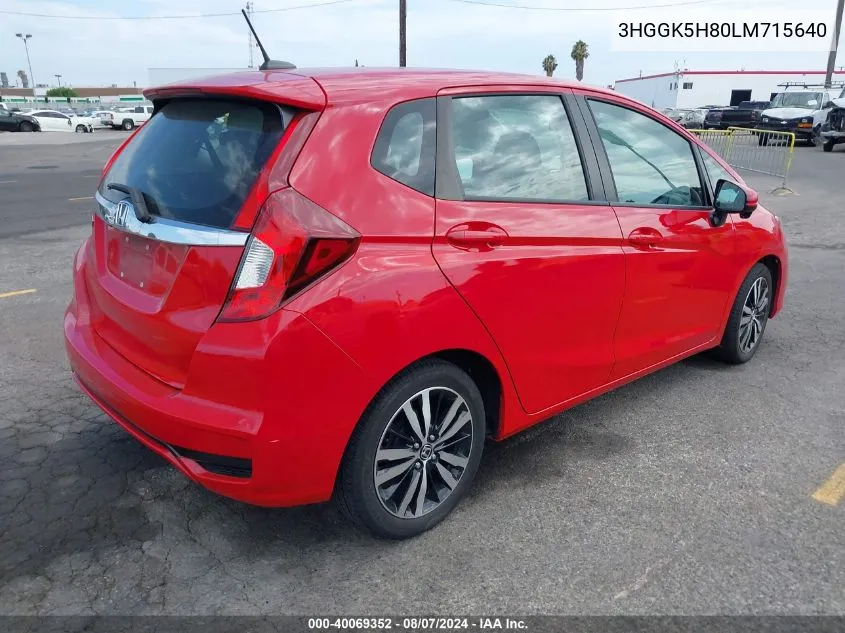 2020 Honda Fit Ex VIN: 3HGGK5H80LM715640 Lot: 40069352