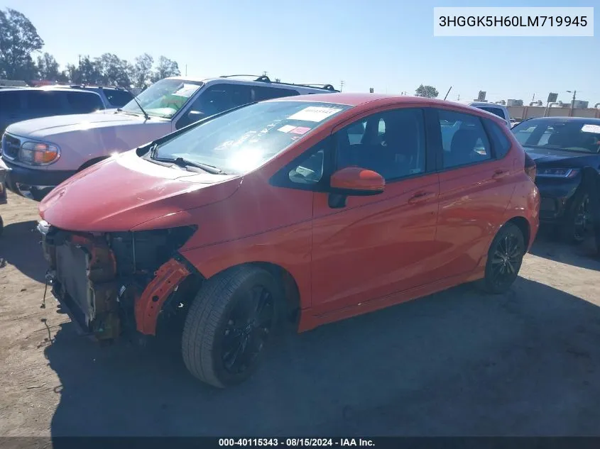 2020 Honda Fit Sport VIN: 3HGGK5H60LM719945 Lot: 40115343