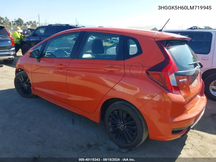 2020 Honda Fit Sport VIN: 3HGGK5H60LM719945 Lot: 40115343