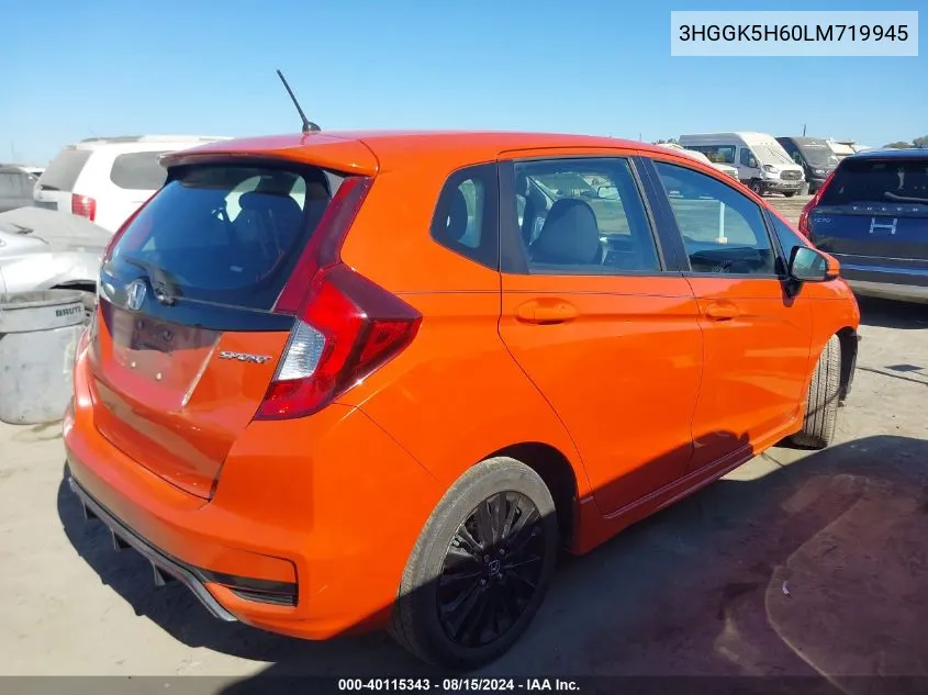 2020 Honda Fit Sport VIN: 3HGGK5H60LM719945 Lot: 40115343