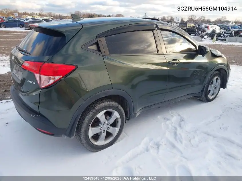 3CZRU6H56GM104914 2016 Honda Hr-V Ex