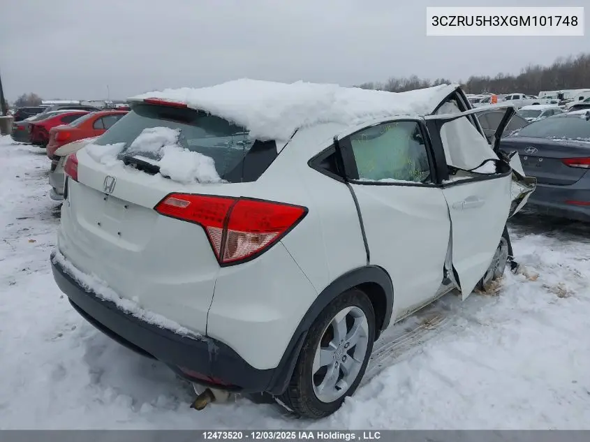 3CZRU5H3XGM101748 2016 Honda Hr-V Lx