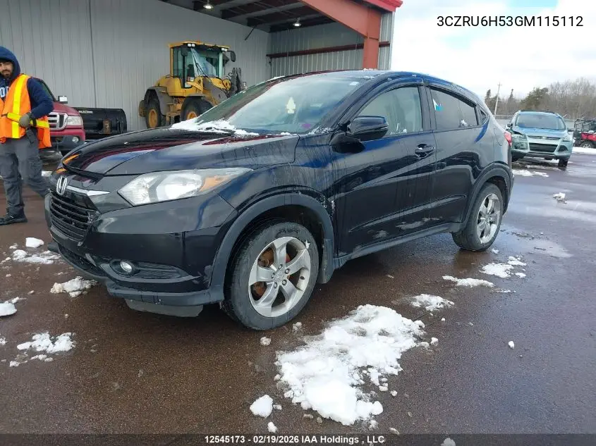 3CZRU6H53GM115112 2016 Honda Hr-V Ex