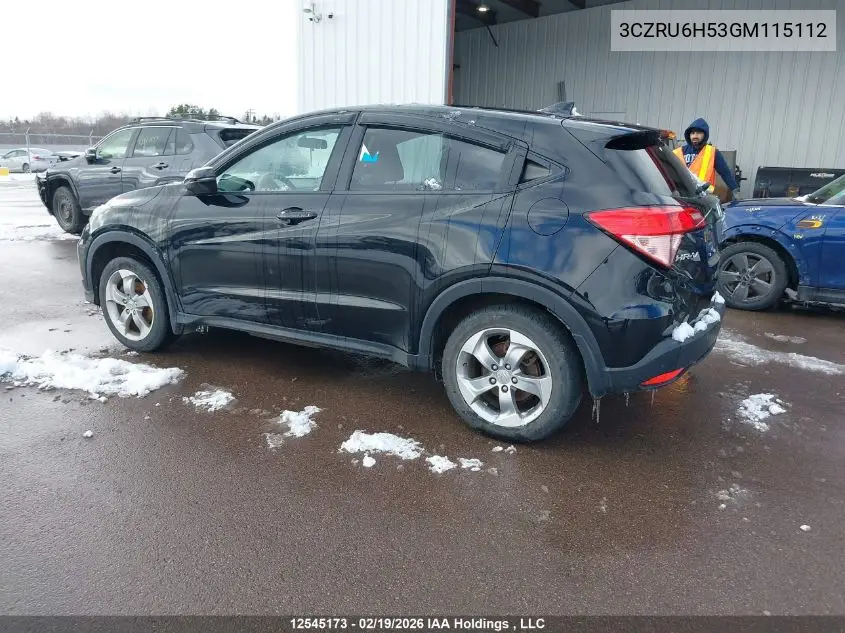 3CZRU6H53GM115112 2016 Honda Hr-V Ex