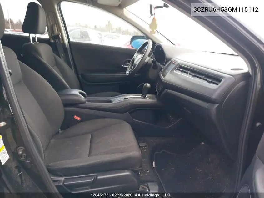 3CZRU6H53GM115112 2016 Honda Hr-V Ex