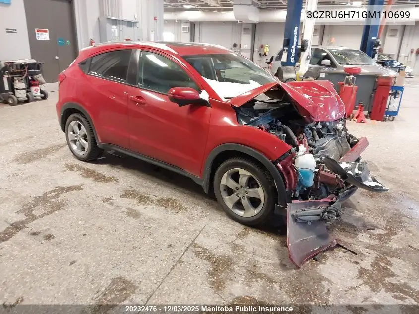 3CZRU6H71GM110699 2016 Honda Hr-V Ex-L