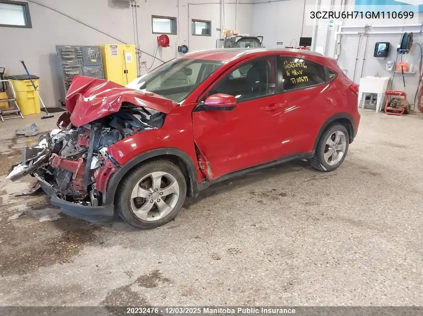 3CZRU6H71GM110699 2016 Honda Hr-V Ex-L