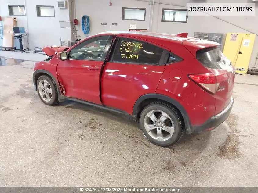 3CZRU6H71GM110699 2016 Honda Hr-V Ex-L