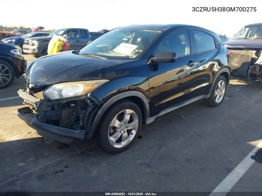 3CZRU5H38GM700275 2016 Honda Hr-V Lx