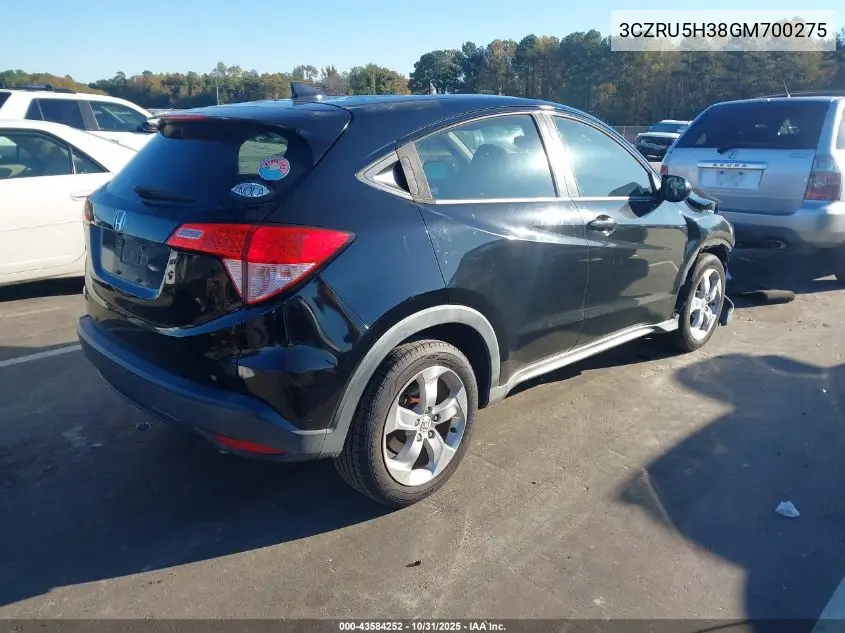 3CZRU5H38GM700275 2016 Honda Hr-V Lx