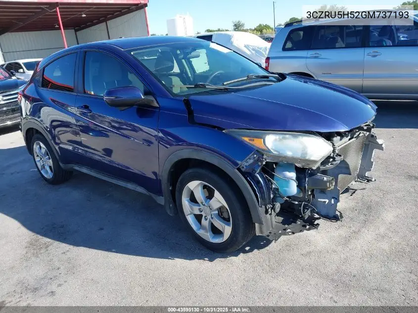 3CZRU5H52GM737193 2016 Honda Hr-V Ex