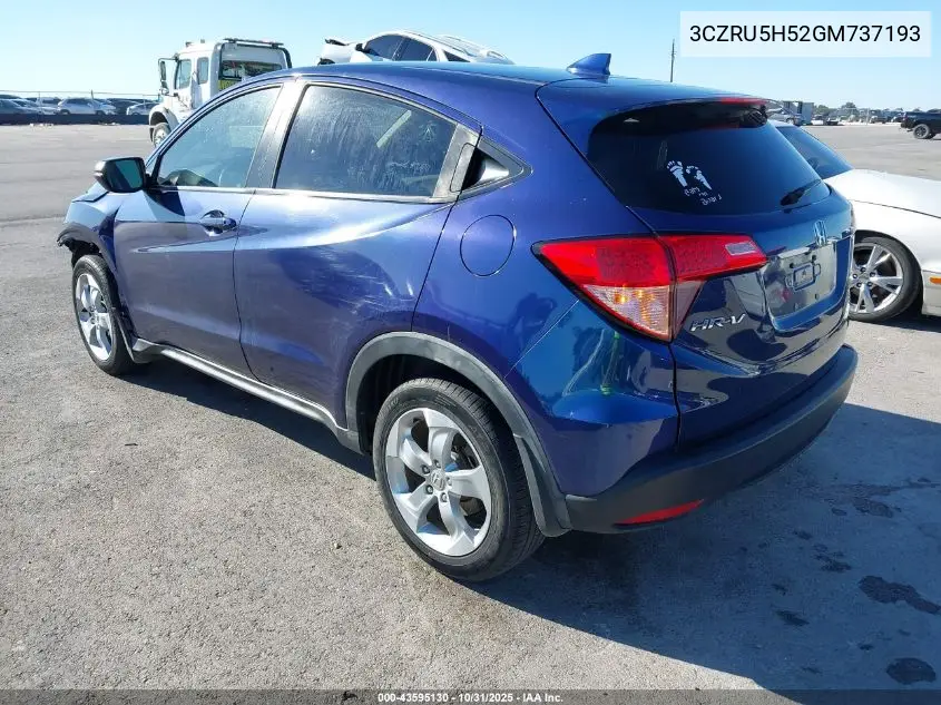 3CZRU5H52GM737193 2016 Honda Hr-V Ex