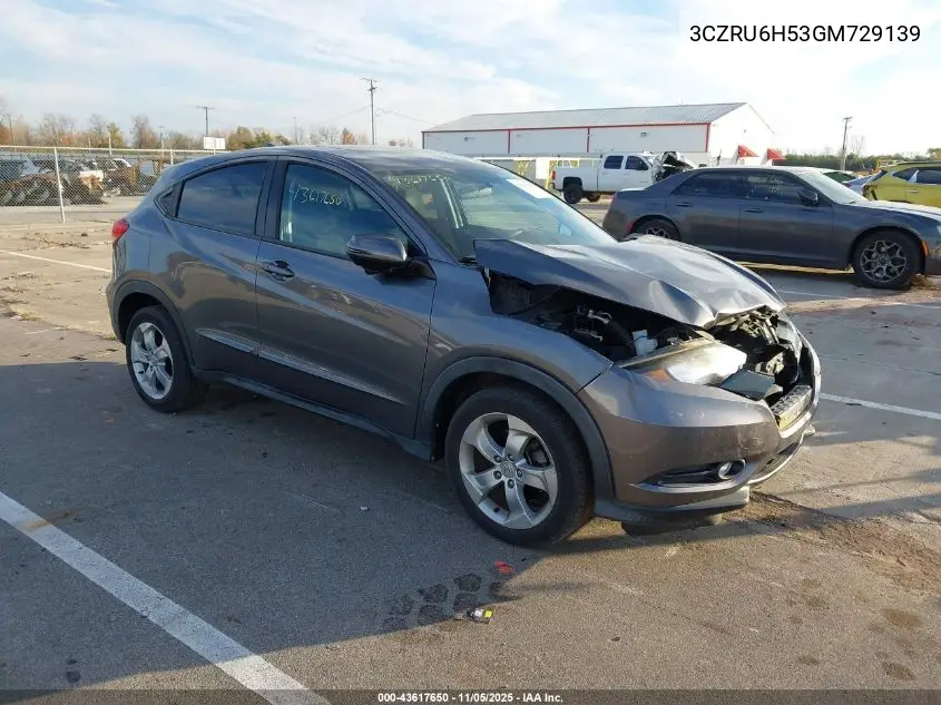 3CZRU6H53GM729139 2016 Honda Hr-V Ex
