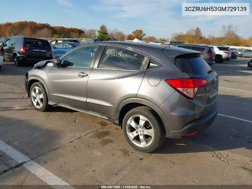 3CZRU6H53GM729139 2016 Honda Hr-V Ex