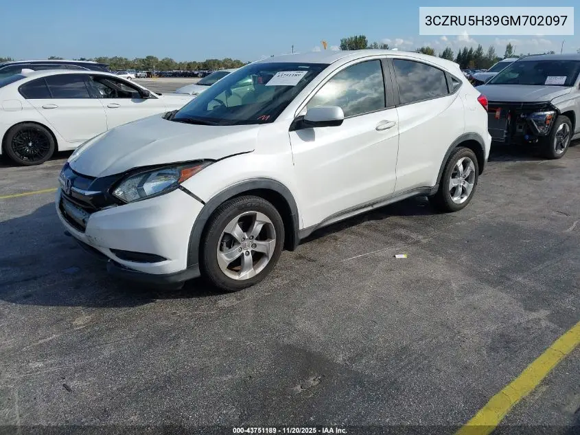 3CZRU5H39GM702097 2016 Honda Hr-V Lx