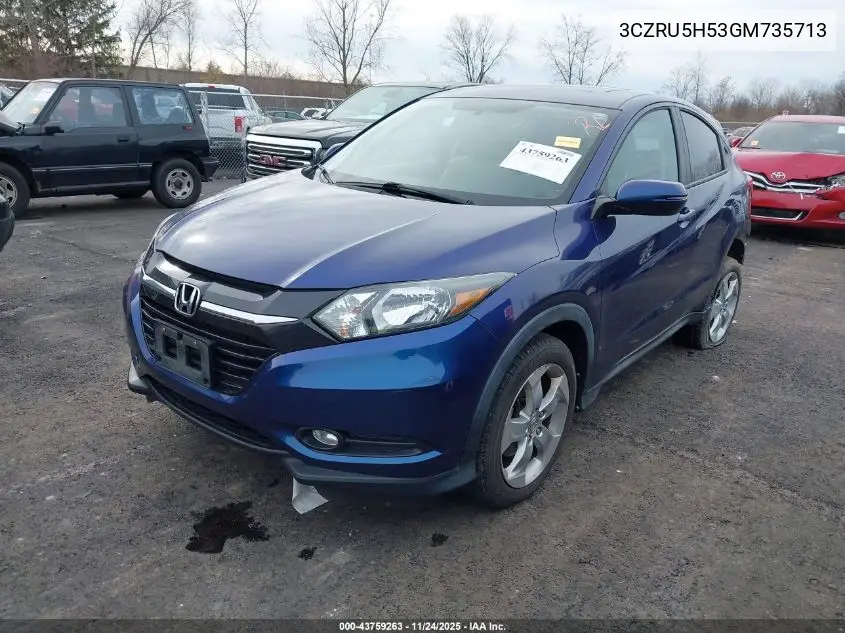 3CZRU5H53GM735713 2016 Honda Hr-V Ex