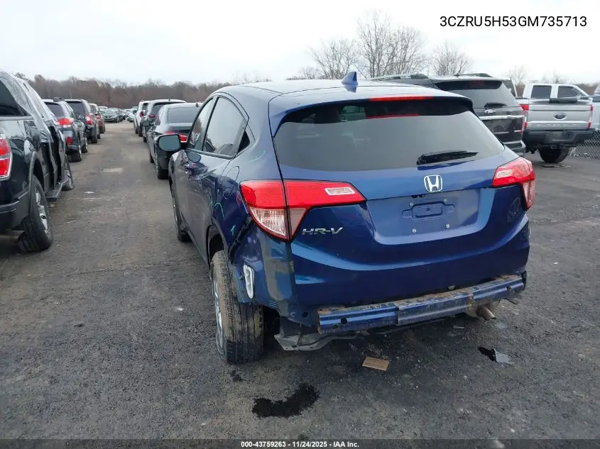 3CZRU5H53GM735713 2016 Honda Hr-V Ex