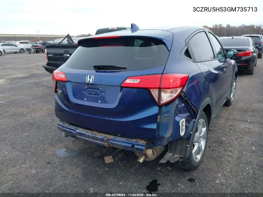 3CZRU5H53GM735713 2016 Honda Hr-V Ex