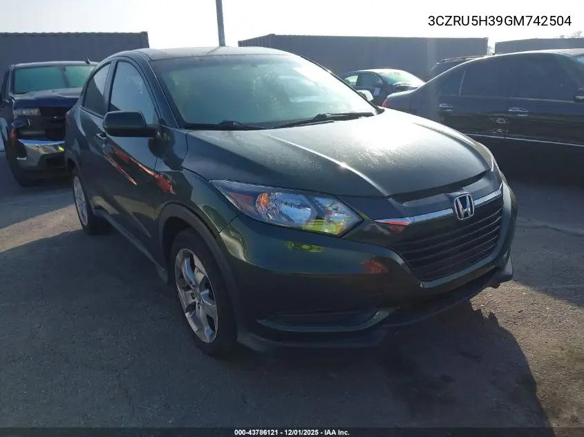 3CZRU5H39GM742504 2016 Honda Hr-V Lx