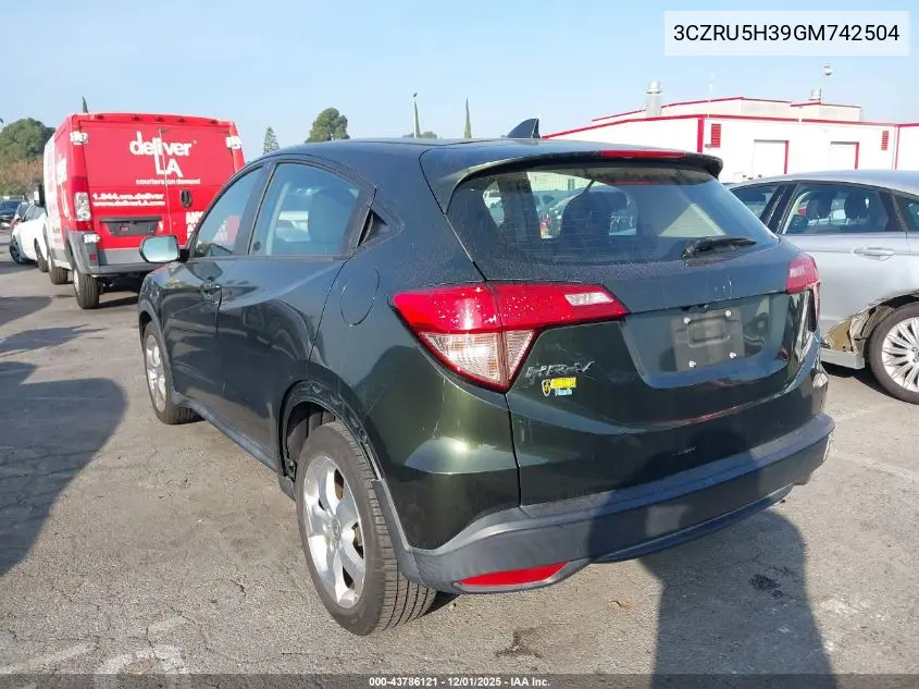 3CZRU5H39GM742504 2016 Honda Hr-V Lx