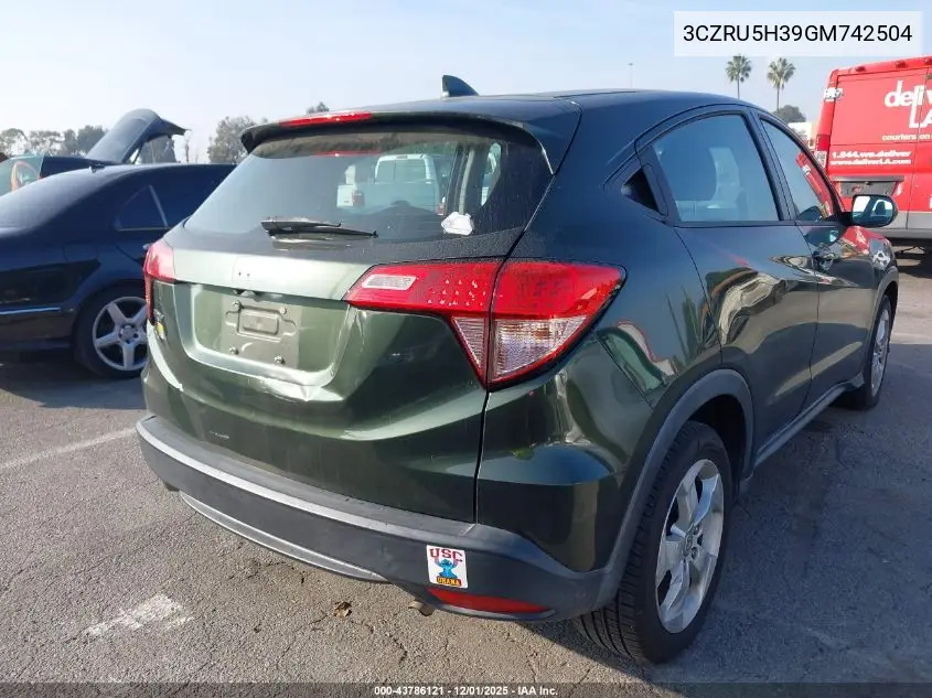 3CZRU5H39GM742504 2016 Honda Hr-V Lx