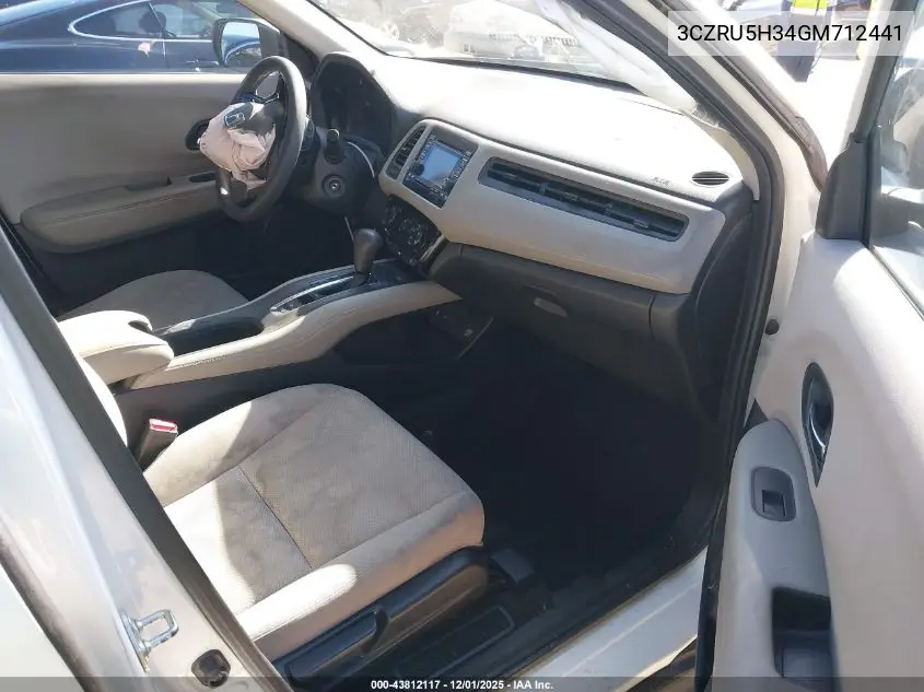 3CZRU5H34GM712441 2016 Honda Hr-V Lx