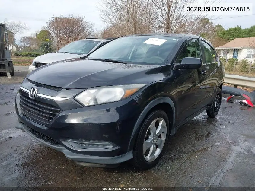 3CZRU5H32GM746815 2016 Honda Hr-V Lx