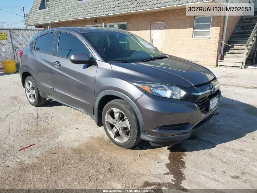 3CZRU6H33HM702653 2017 Honda Hr-V Lx