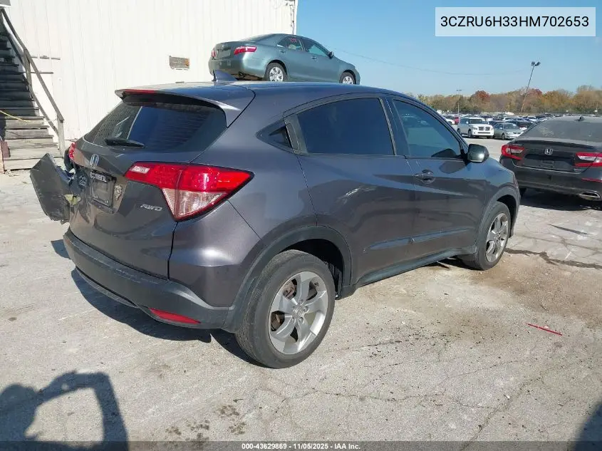 3CZRU6H33HM702653 2017 Honda Hr-V Lx