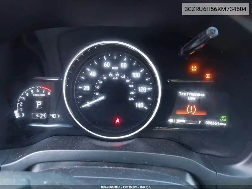 3CZRU6H56KM734604 2019 Honda Hr-V Ex