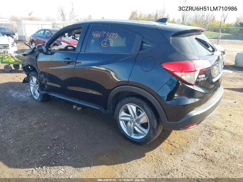 3CZRU6H51LM710986 2020 Honda Hr-V Awd Ex