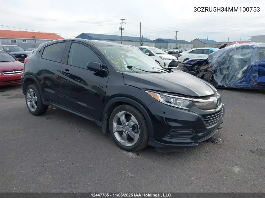 3CZRU5H34MM100753 2021 Honda Hr-V Lx