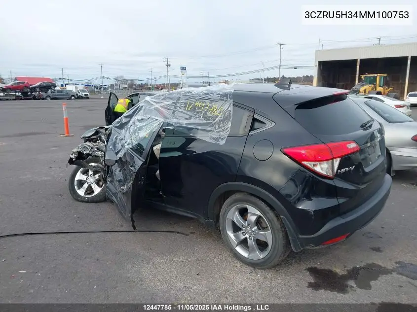 3CZRU5H34MM100753 2021 Honda Hr-V Lx