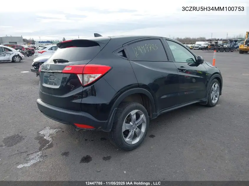 3CZRU5H34MM100753 2021 Honda Hr-V Lx