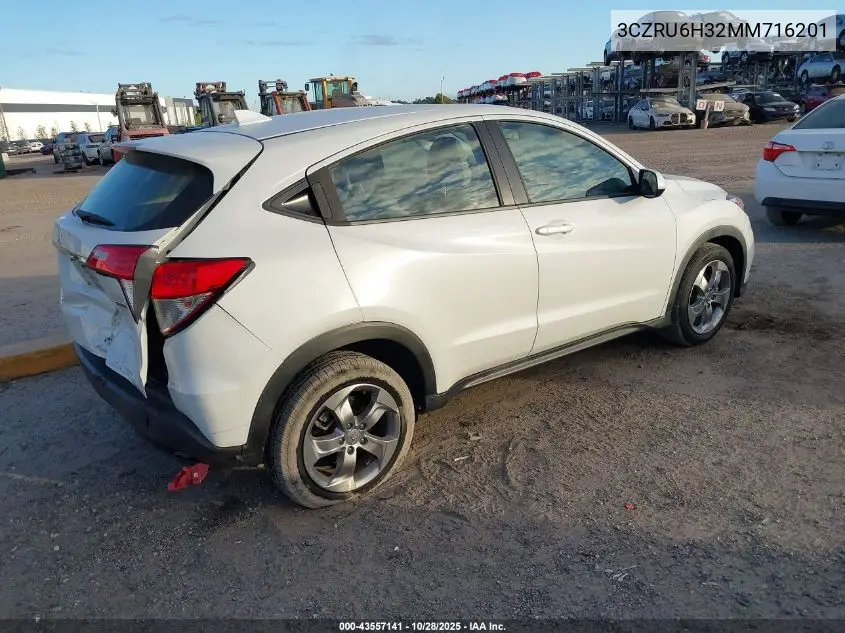 3CZRU6H32MM716201 2021 Honda Hr-V Awd Lx
