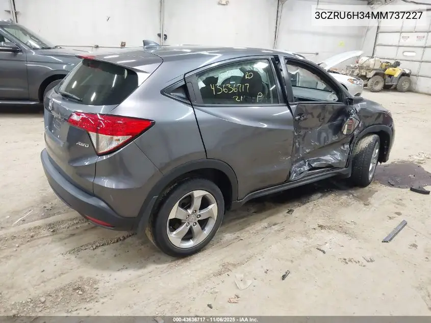 3CZRU6H34MM737227 2021 Honda Hr-V Awd Lx