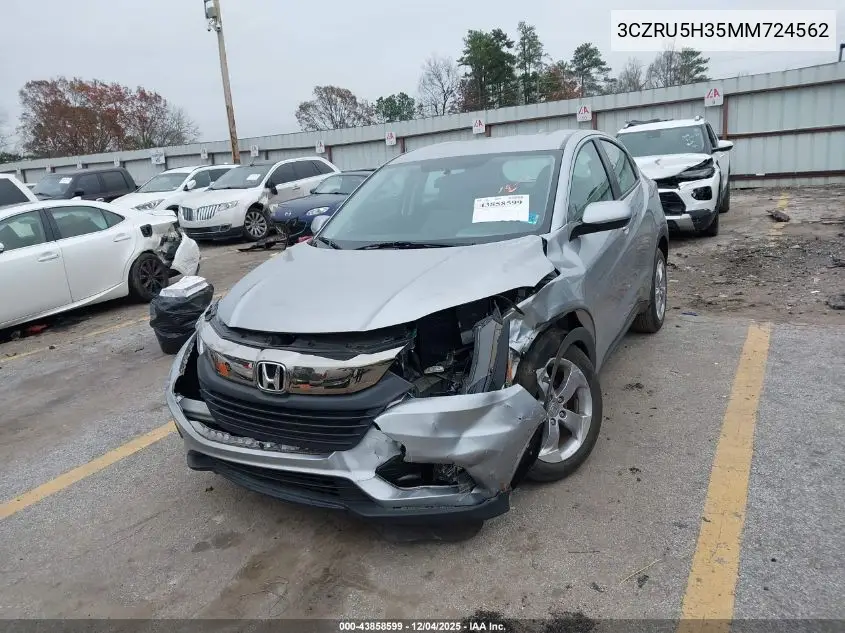 3CZRU5H35MM724562 2021 Honda Hr-V 2Wd Lx