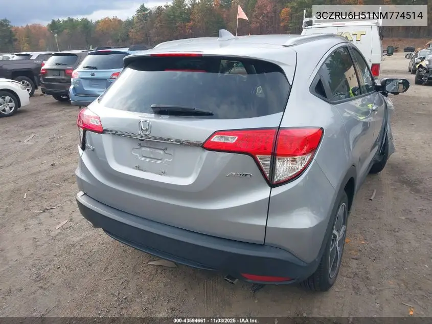 3CZRU6H51NM774514 2022 Honda Hr-V Awd Ex