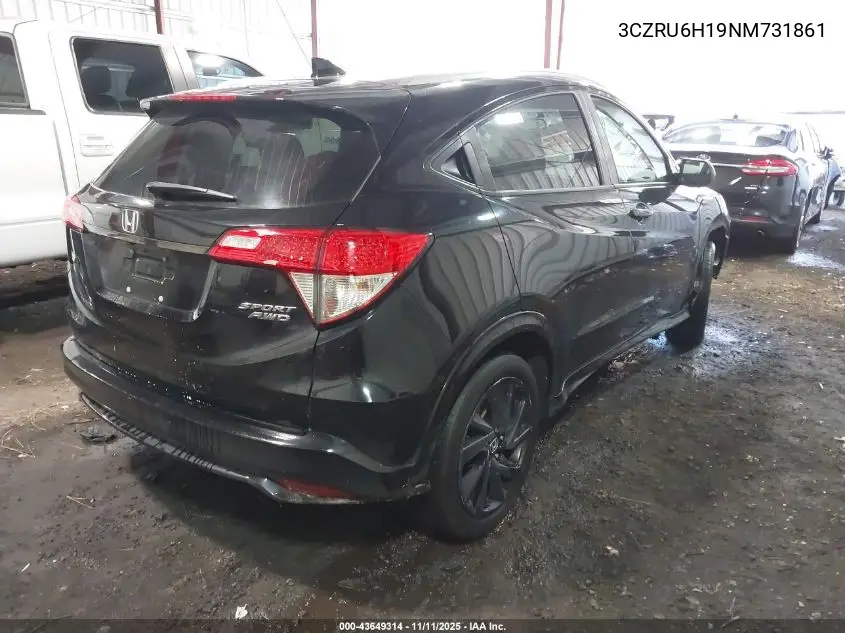 3CZRU6H19NM731861 2022 Honda Hr-V Awd Sport