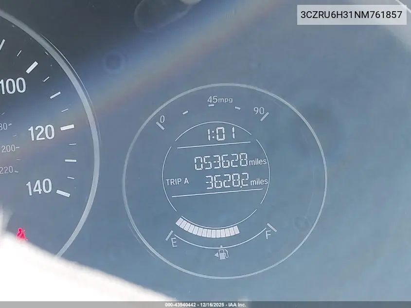3CZRU6H31NM761857 2022 Honda Hr-V Awd Lx