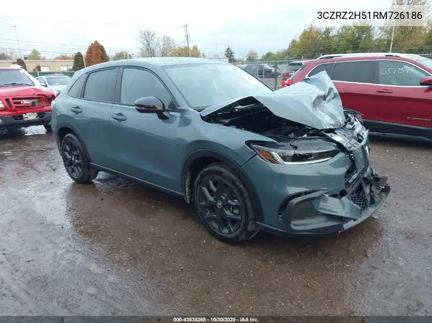 3CZRZ2H51RM726186 2024 Honda Hr-V Awd Sport/Awd Sport W/O Bsi