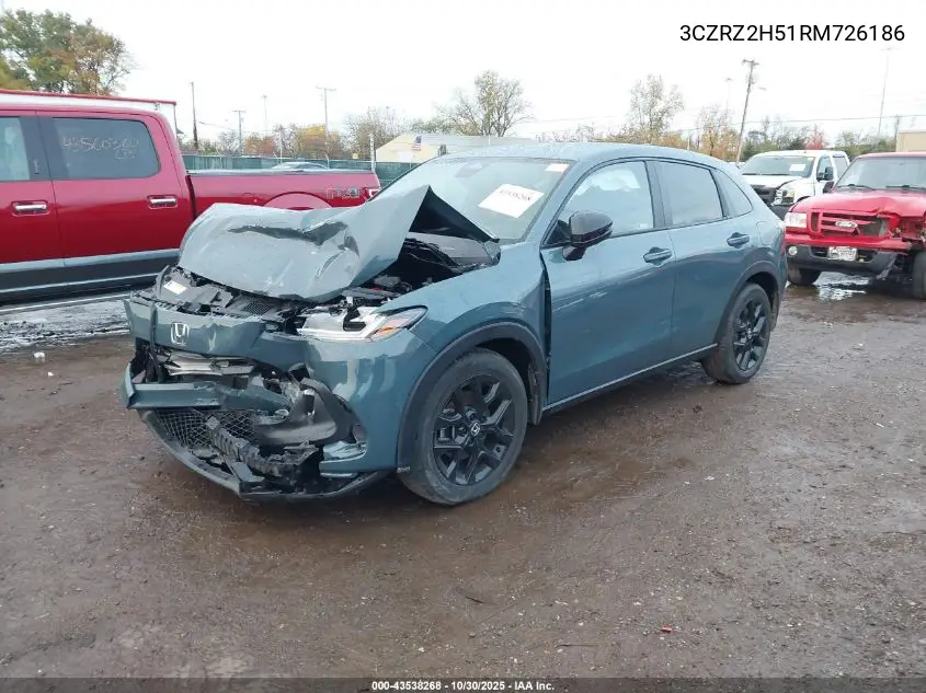 3CZRZ2H51RM726186 2024 Honda Hr-V Awd Sport/Awd Sport W/O Bsi