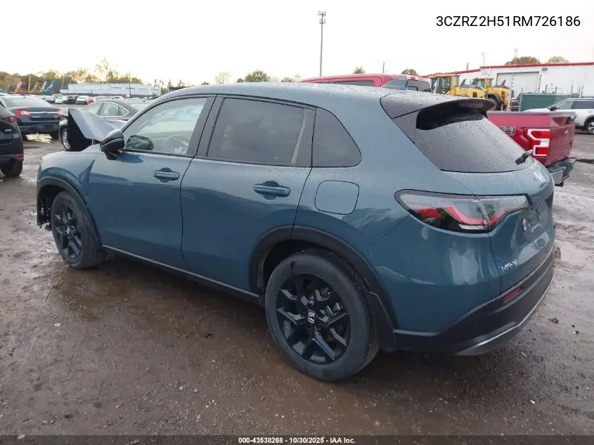 3CZRZ2H51RM726186 2024 Honda Hr-V Awd Sport/Awd Sport W/O Bsi